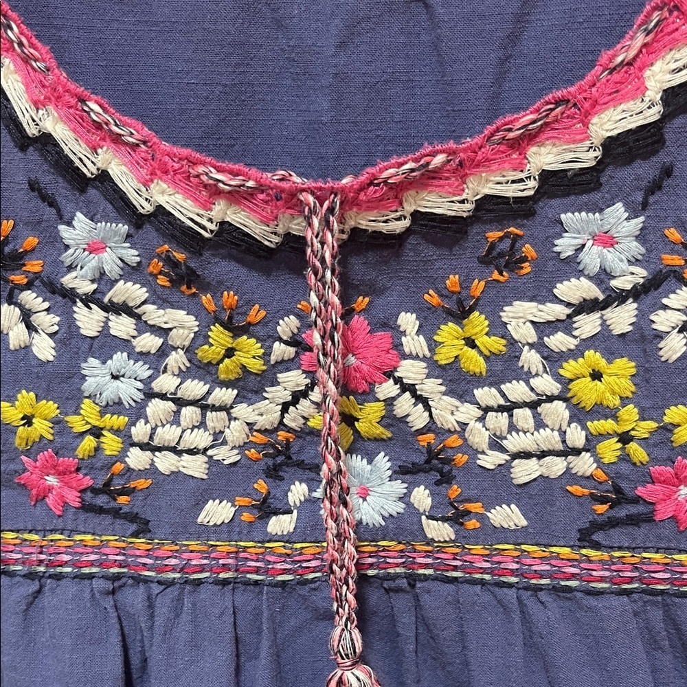 Altar'd State Navy Floral Embroidered Blouse - Picture 3 of 6